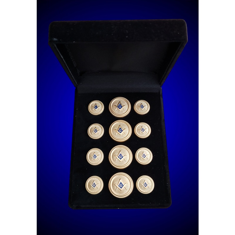 Blazer Jacket buttons circular S&C gold plated enamel Masonic Freemasonry