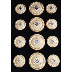 Blazer Jacket buttons circular S&C gold plated enamel Masonic Freemasonry