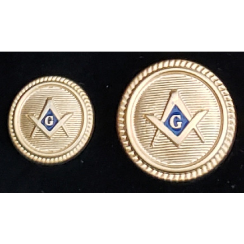 Blazer Jacket buttons circular S&C gold plated enamel Masonic Freemasonry