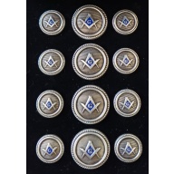 Blazer Jacket buttons circular S&C silver plated enamel Masonic Freemasonry