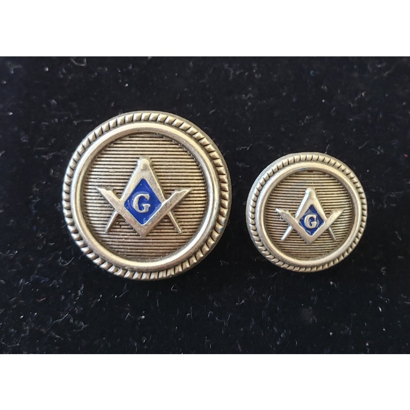 Blazer Jacket buttons circular S&C silver plated enamel Masonic Freemasonry