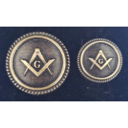 Blazer Jacket buttons circular S&C antique gold plated enamel Masonic Freemasonry